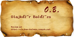 Olajkár Balázs névjegykártya